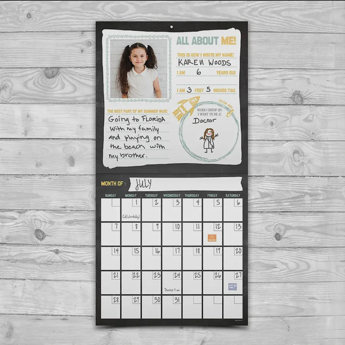 My School Year Undated Memory Calendar