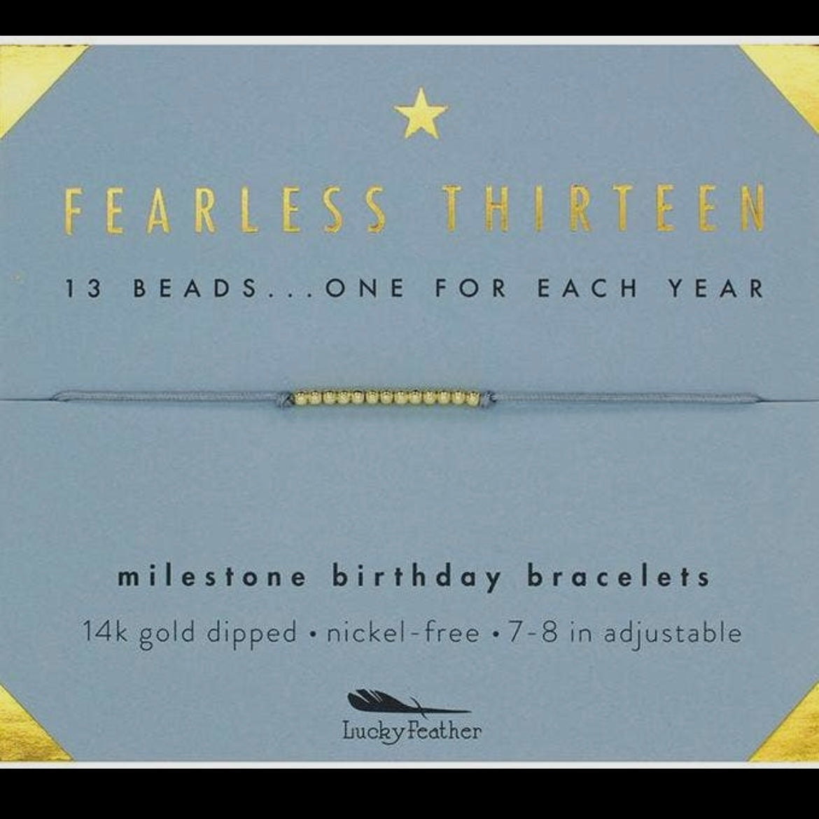 13th Birthday Bracelet- Gold