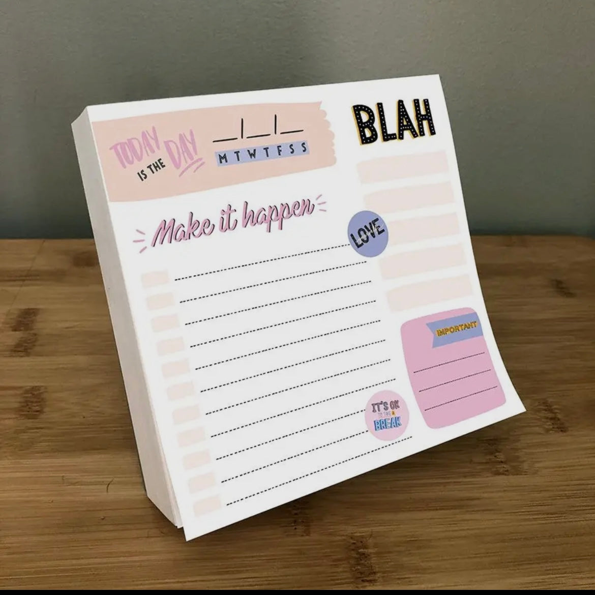 Undated Make It Happen Daily Note Block