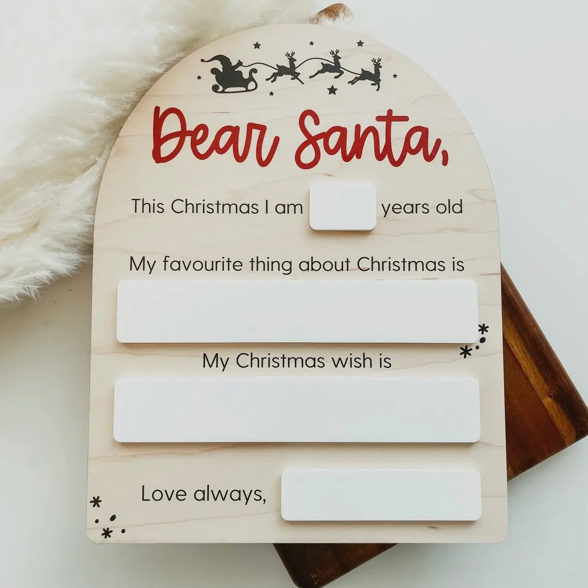 Dear Santa Dry Erase Christmas Sign