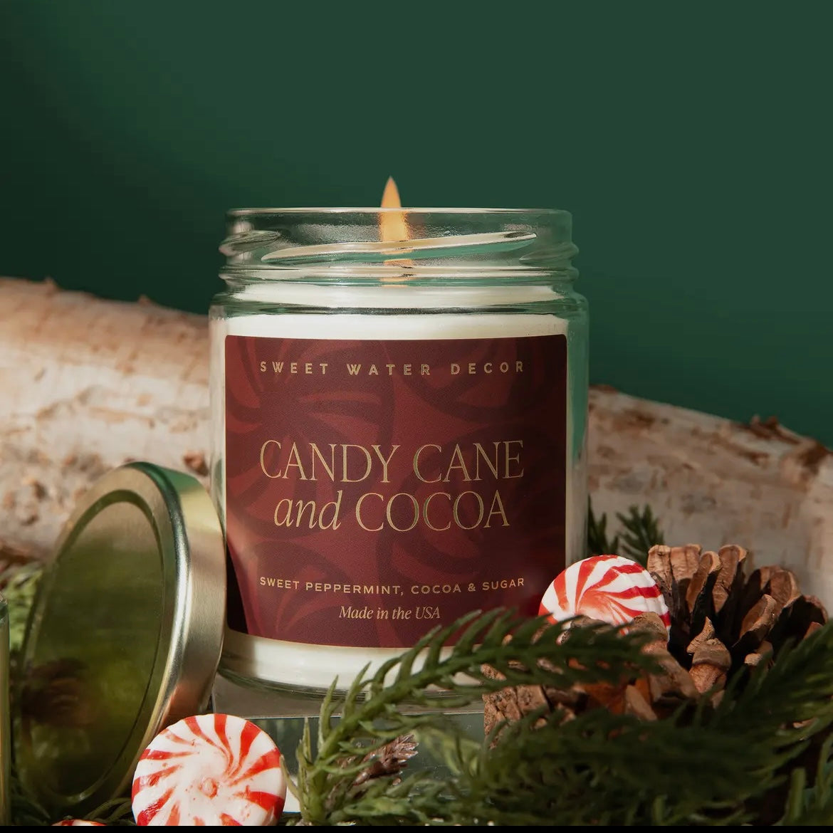 Candy Cane and Cocoa Soy Candle