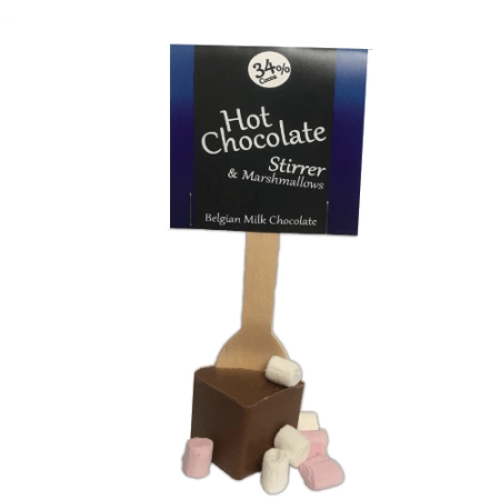Hot Chocolate on a Stick with Marshmallows