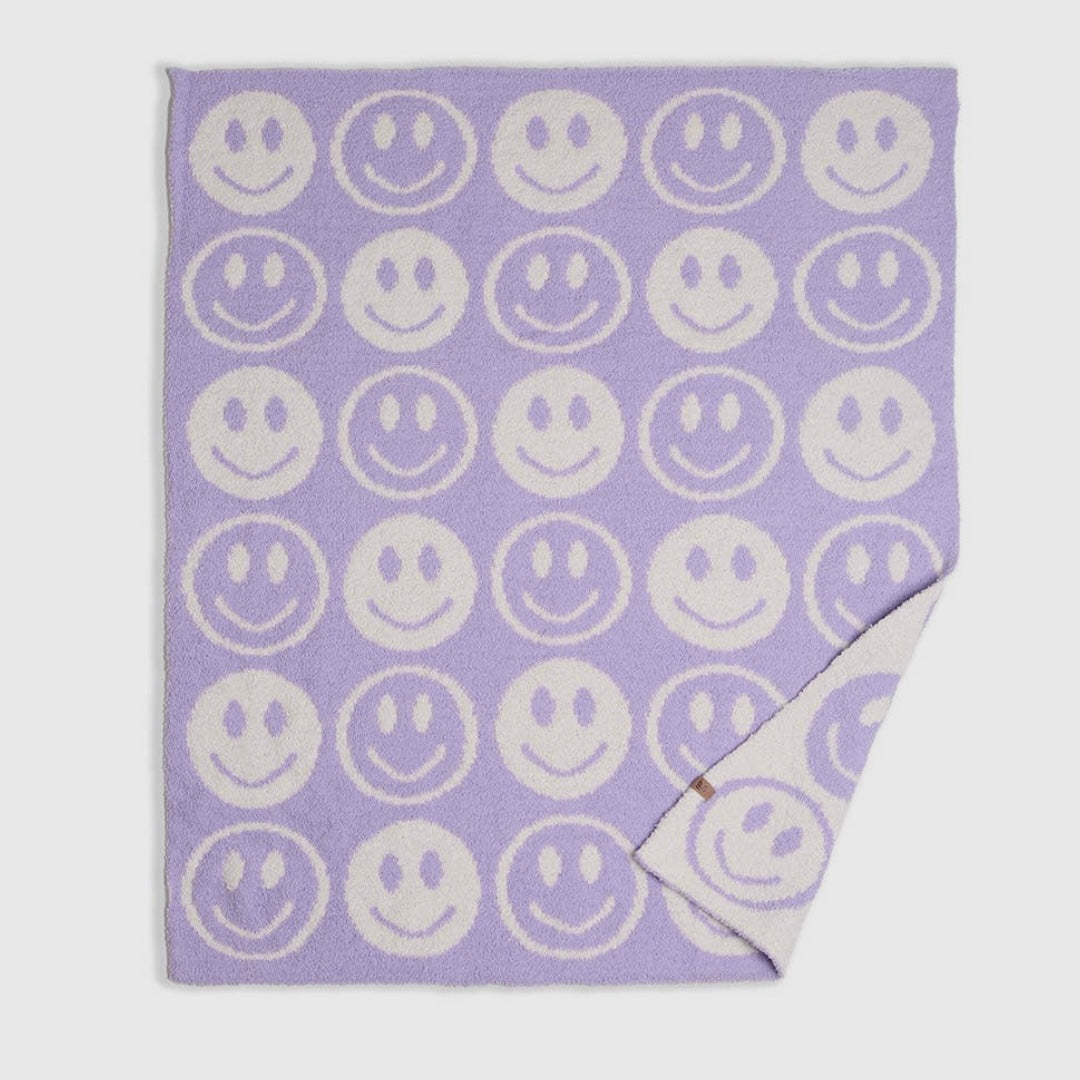 Amazingly Soft Blanket (Kids Size) - Lavender Happy Face