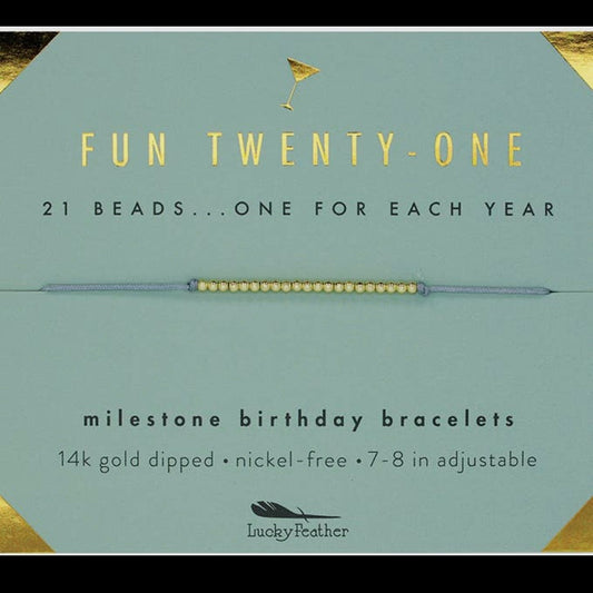 21st Birthday Bracelet- Gold