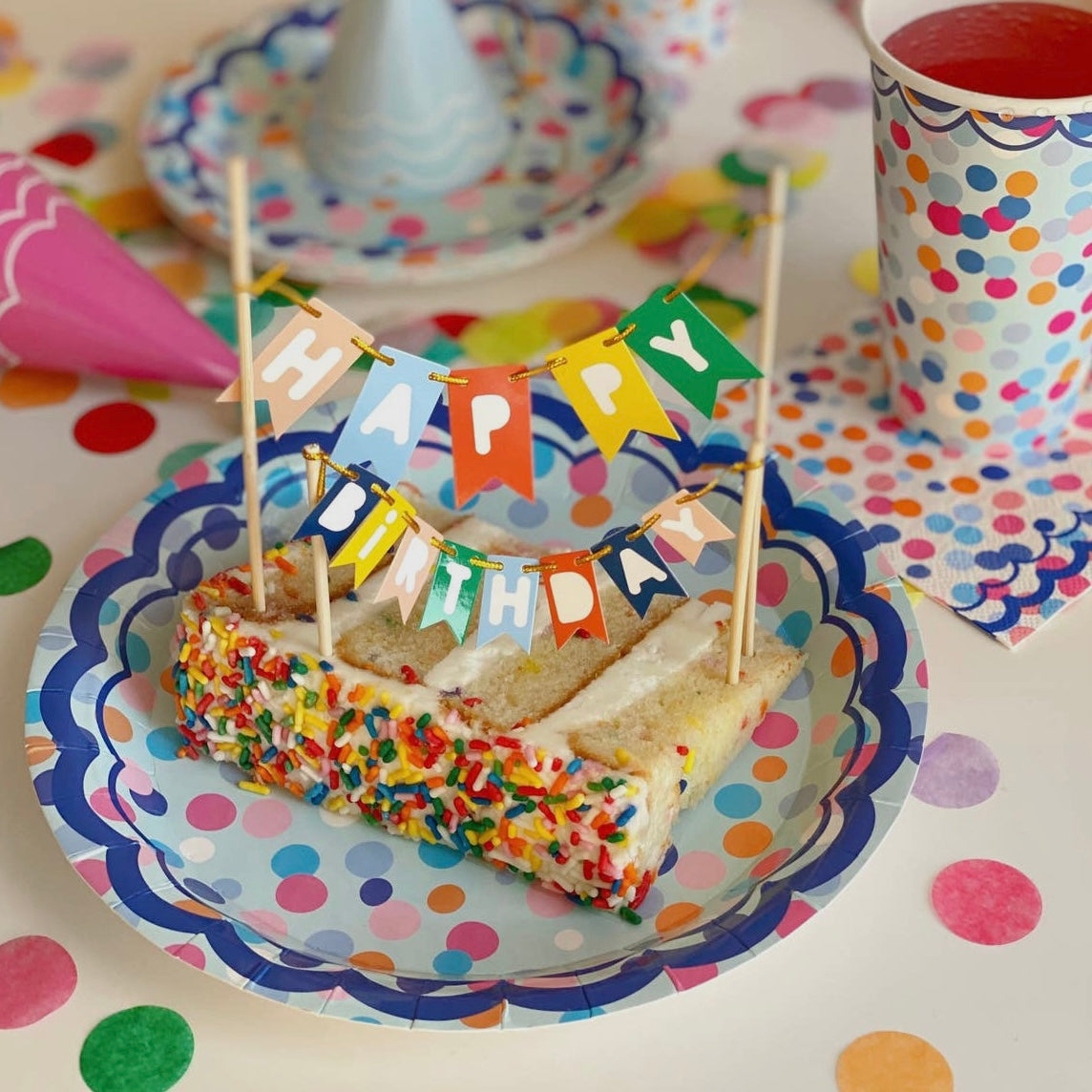 Happy Birthday Cake Pennant