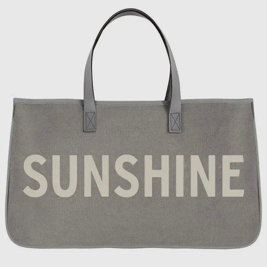 Gray Canvas Tote - Sunshine