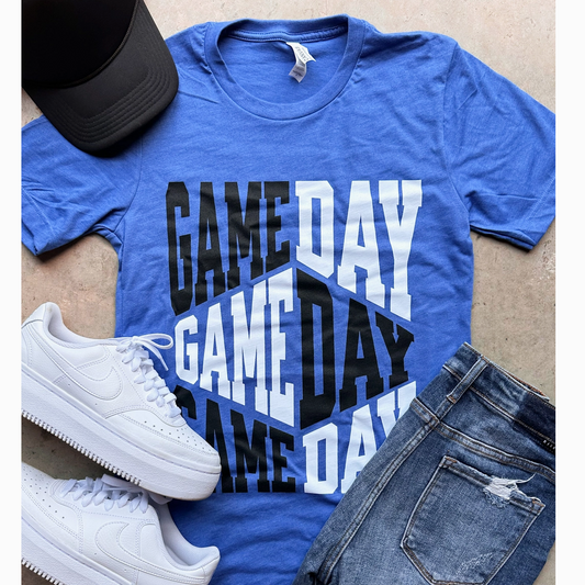 Game Day Slant Logo T-Shirt- Blue