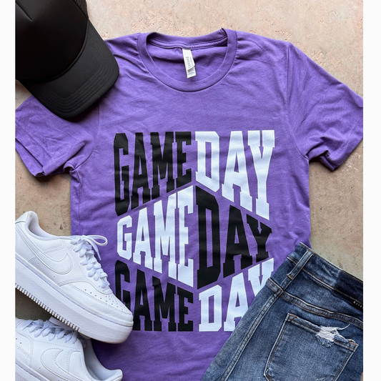 Game Day Slant Logo T-Shirt- Purple