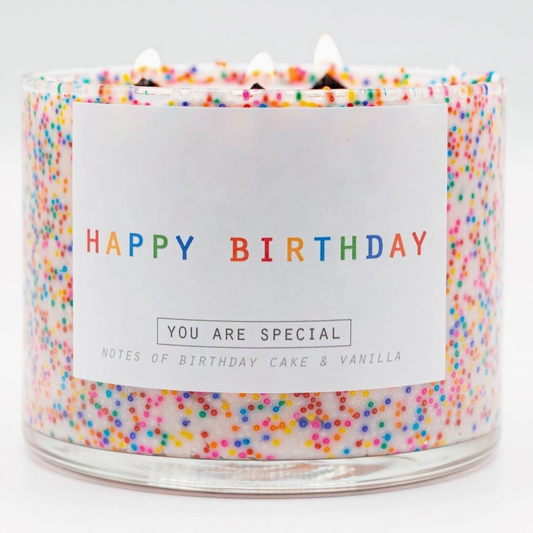 Happy Birthday 3-Wick Sprinkle Candle