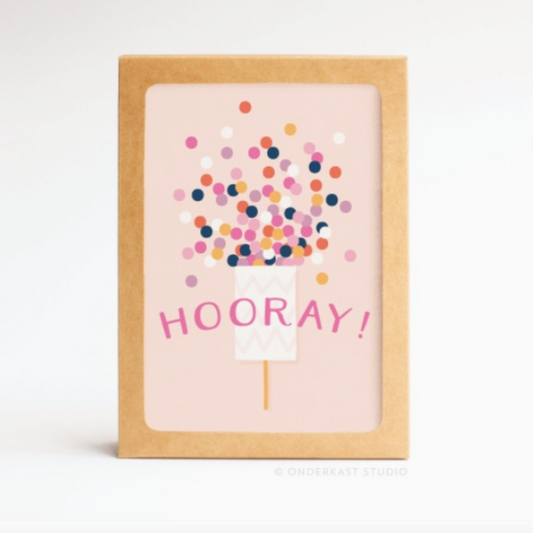 Boxed Set of Cards- Hooray Confetti Popper