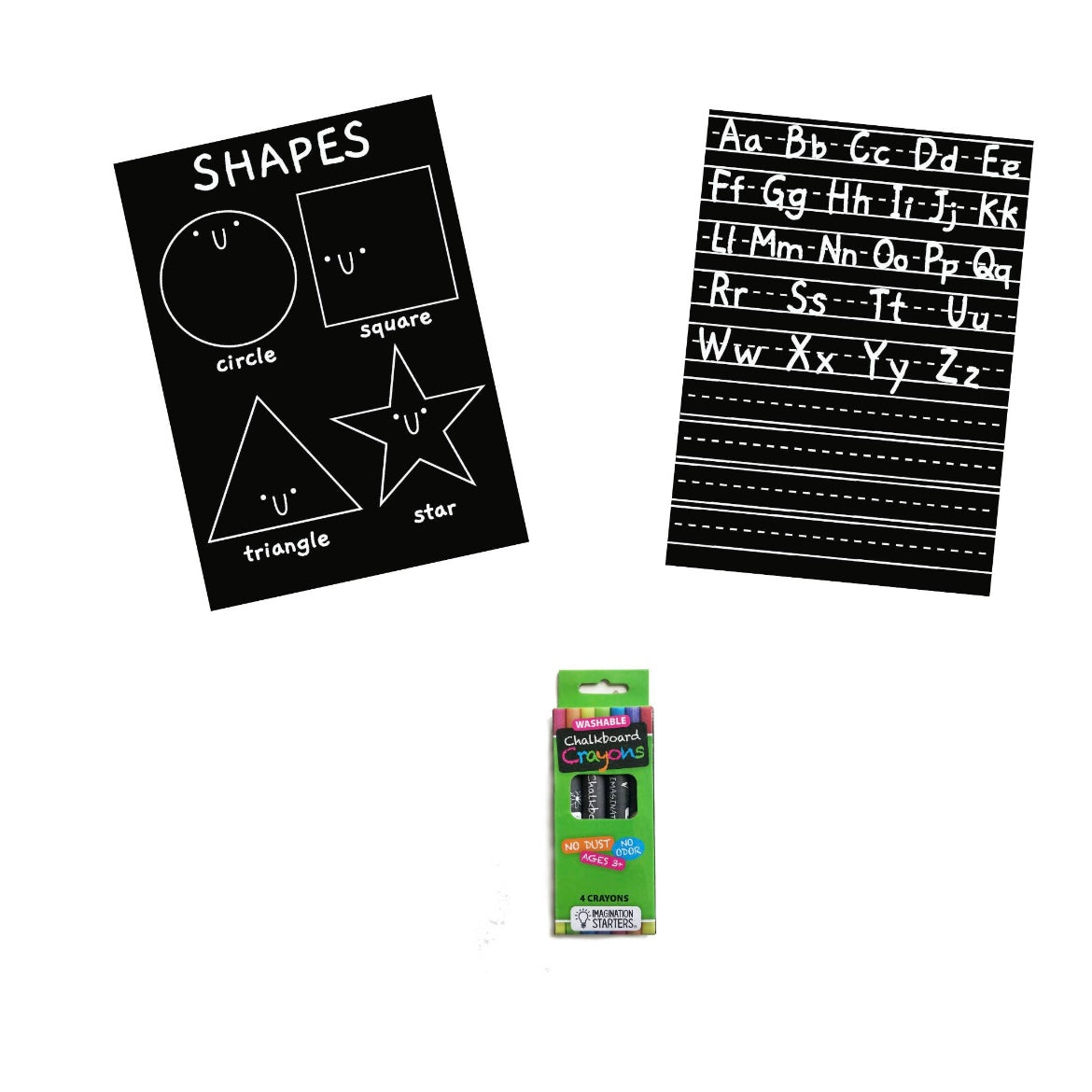 Mini Chalkboard Mats- Letters & Shapes