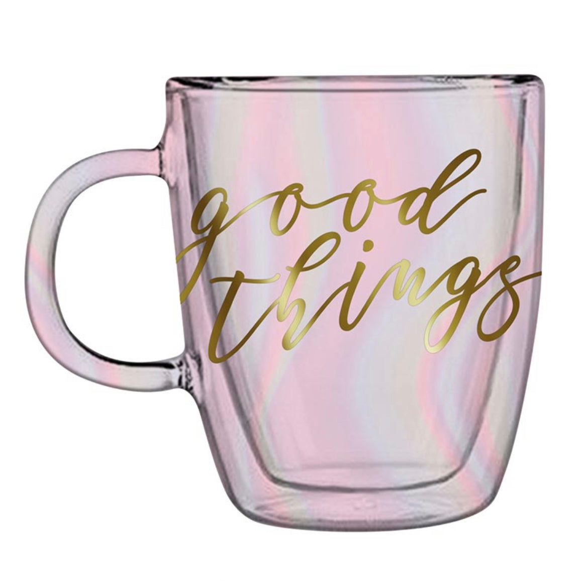 Double Wall Glass Mug- Good Things