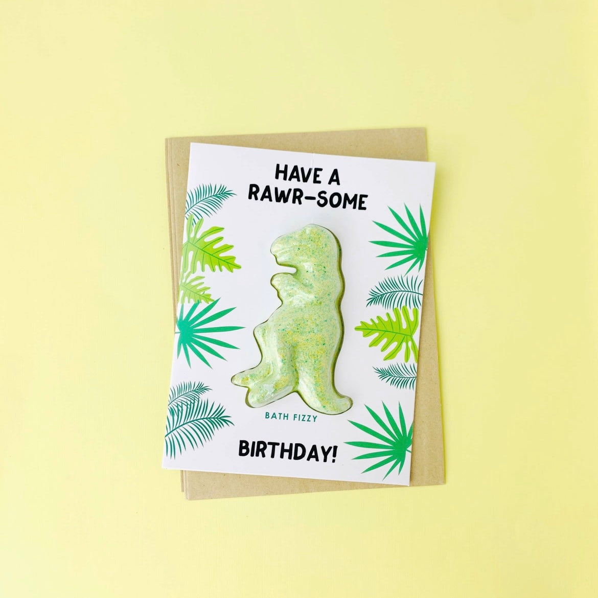 Bath Bomb Greeting Card- Have a Rawr-some Birthday!