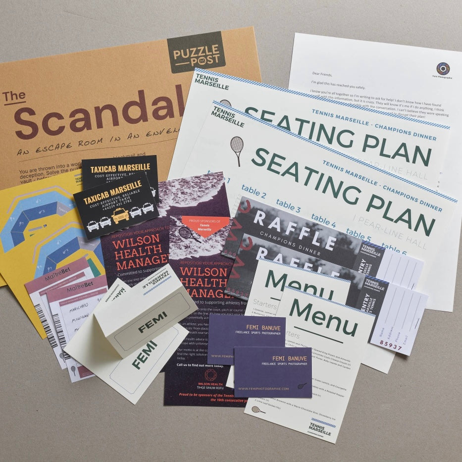 BUNDLE OFFER - Escape Room in an Envelope - Deceit, Blunder and Scandal. 3 Dinner Party Games Puzzle
