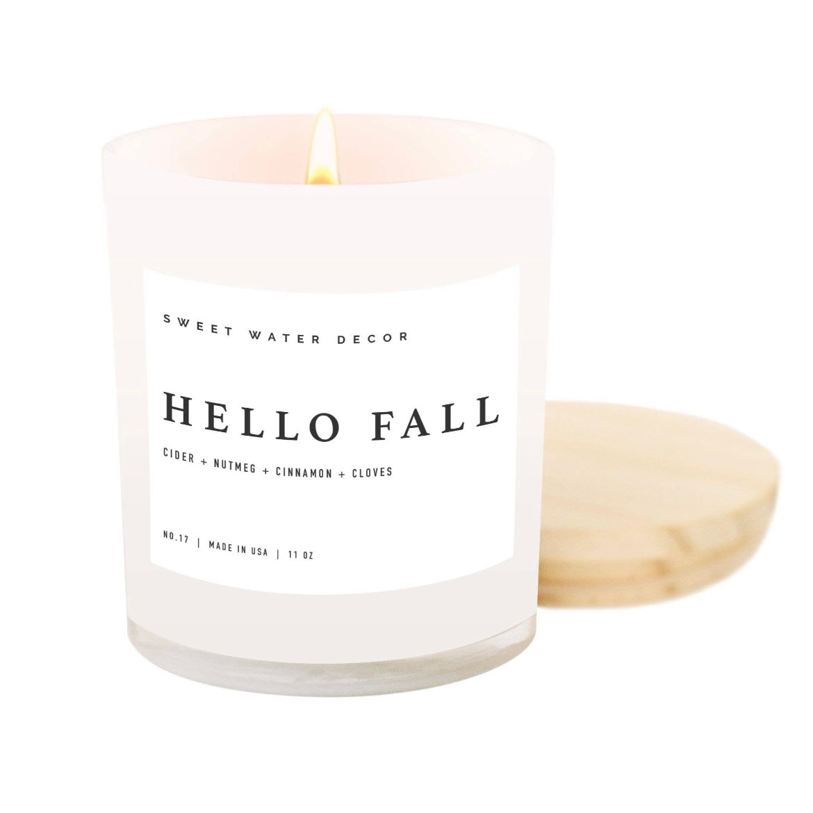 Hello Fall White Jar Candle