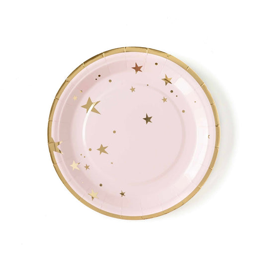 Baby Pink & Gold Star Plates