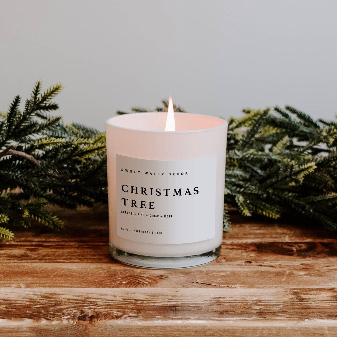Christmas Tree White Jar Candle