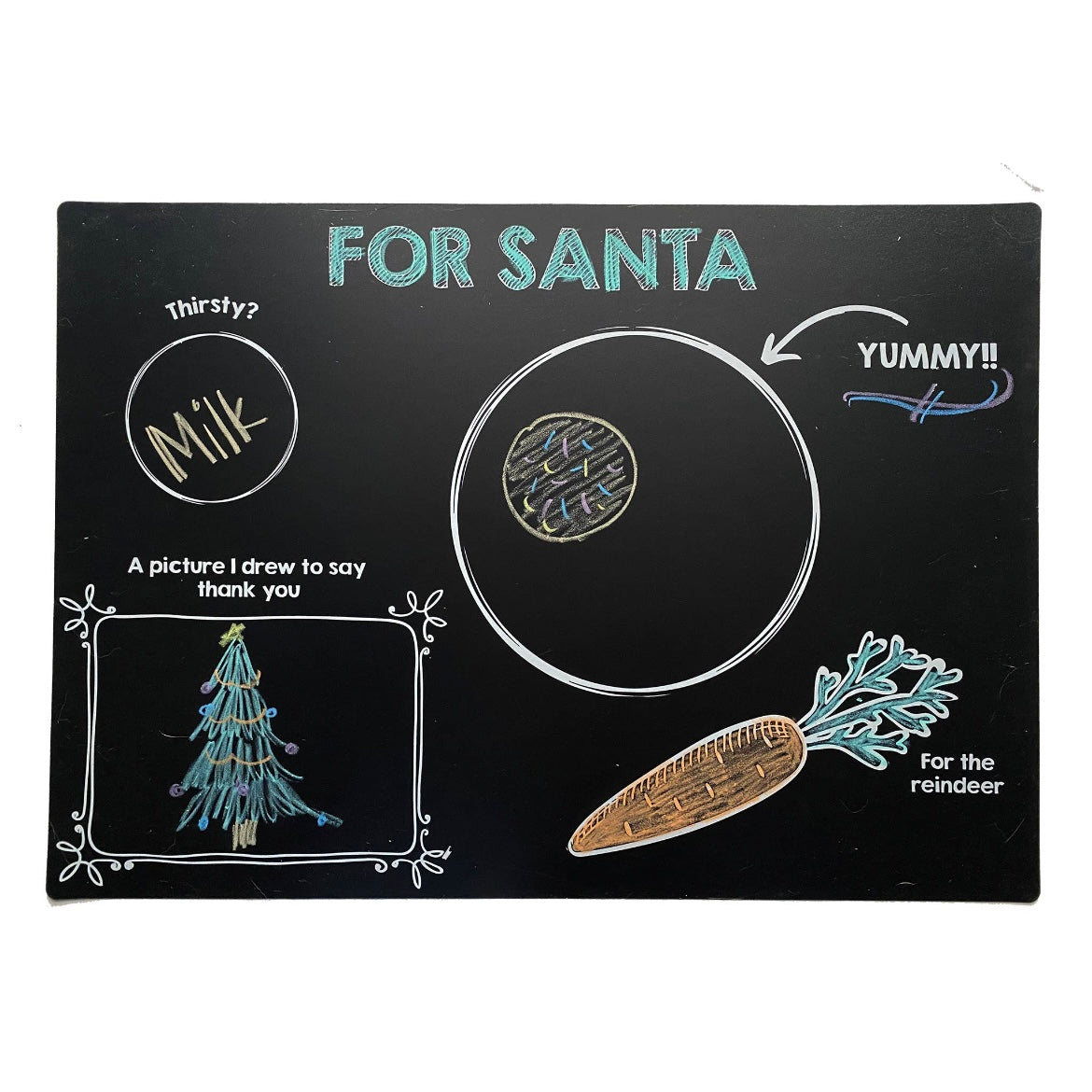 Chalkboard Santa's Cookies Placemat