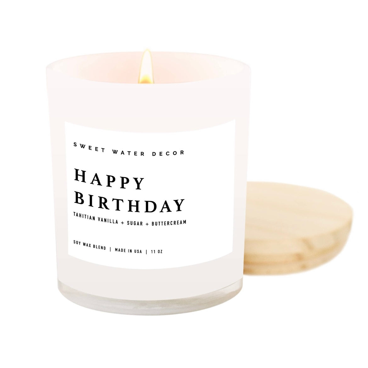 Happy Birthday White Jar Candle