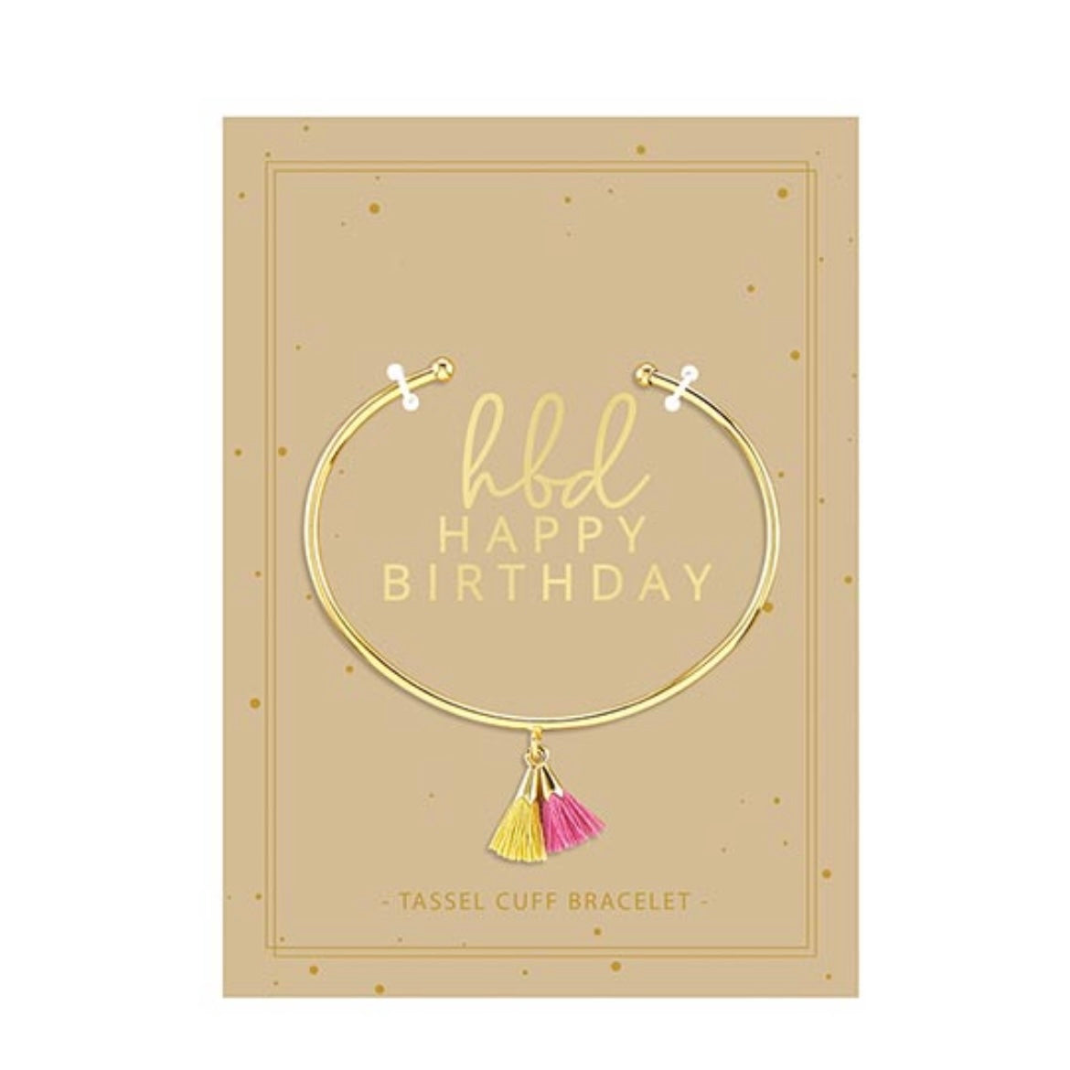Tassel Cuff Bracelet- Happy Birthday